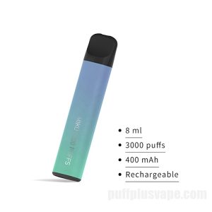 Miku 일회용 전자담배 청록색 3000 퍼프 400mah